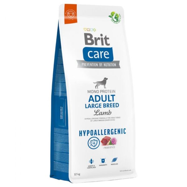 Храна агнешко с ориз за възрастни кучета от едри породи - Brit Care Dog Hypoallergenic Adult Large Breed. 12 kg