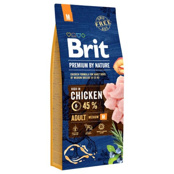 Храна за израстнали кучета от средни породи 15кг - Brit Premium by Nature Adult M 15 kg